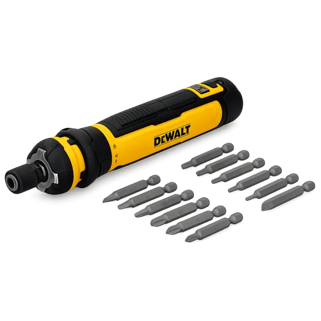 Atornillador giroscópico DeWalt con juego de puntas